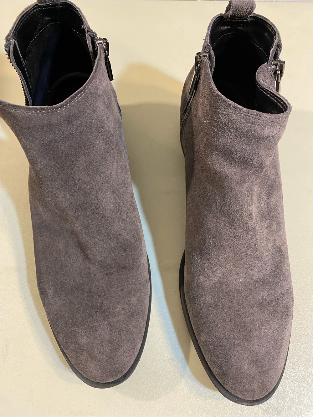 Kenneth Cole Gray Suede Ankle Booties